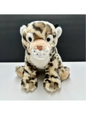 Papyrus Leopard Plush Stuffed Animal Cat Tiger 11” Sitting Toy Tush Tag Scribble